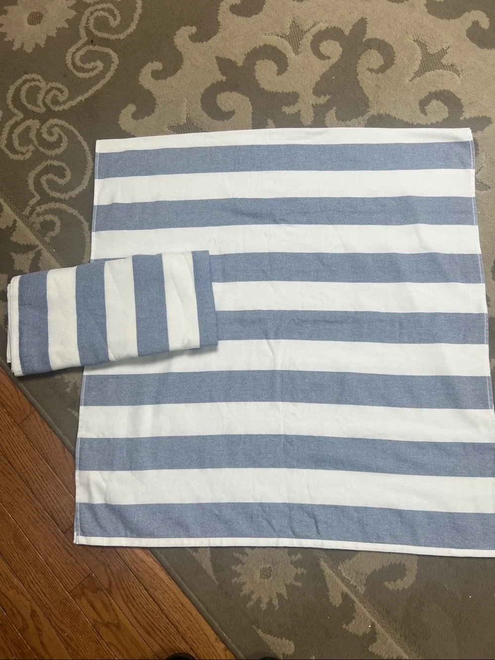 Honest Sources Light Blue and White Cotton Towels (2)